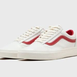 Vans Old Skool Vintage Leather Unisex Sneakers - Blanc De Blanc